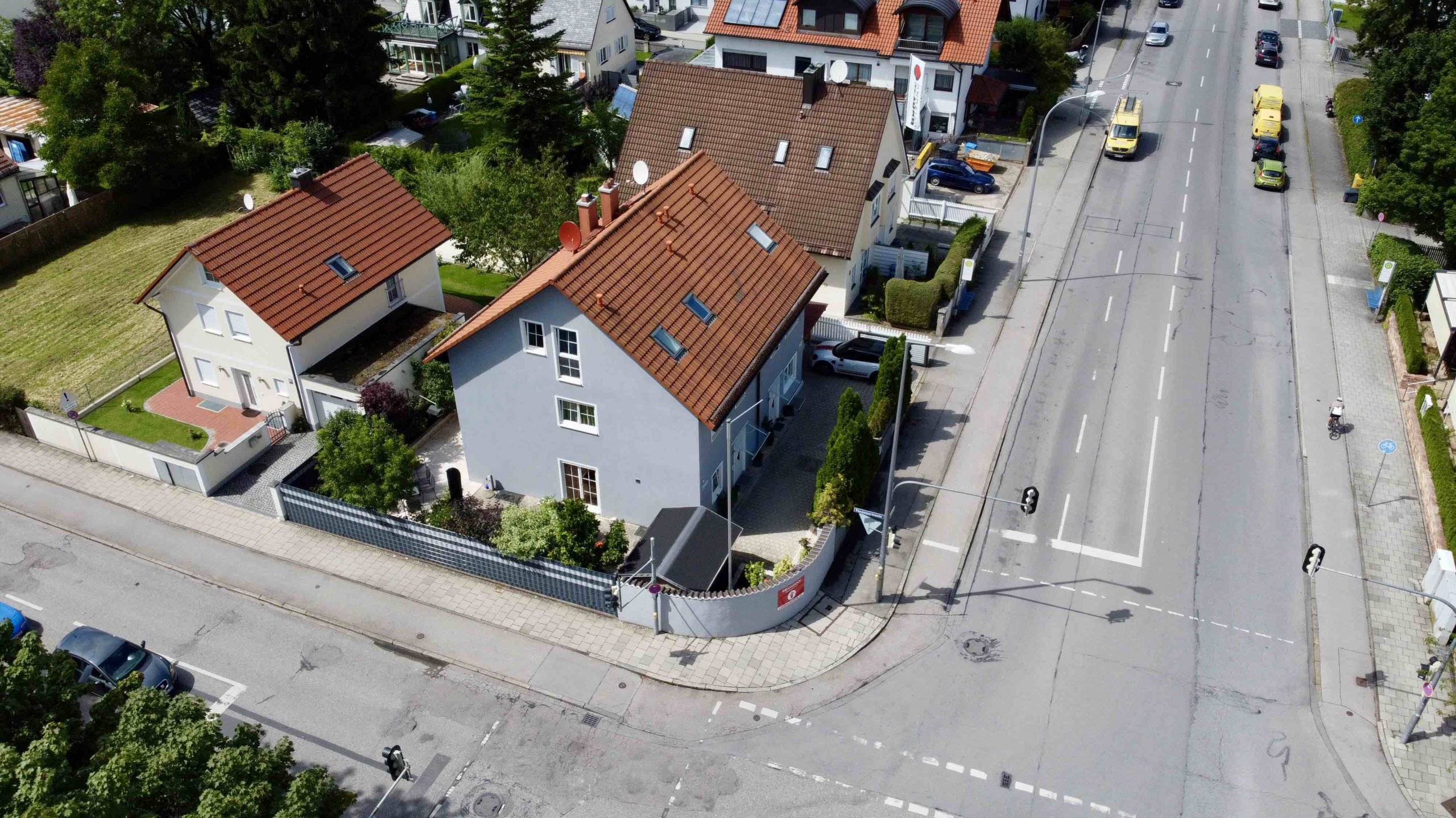 Doppelhaus in Giesing Drohnenaufnahme